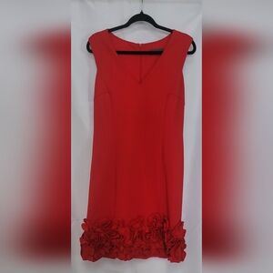 Donna Ricco Red Ruffle Hem Mini Dress